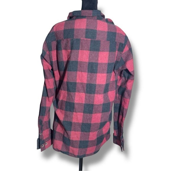 Weatherproof Vintage Cream and Orange Label Red/Black Classic Plaid Long Sleeve - Picture 6 of 16